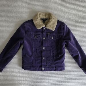 Purple Kids Jacket with Sherpa Collar